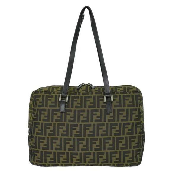 FENDI Zucca Canvas 8BH031 Shoulder Tote Bag Brown